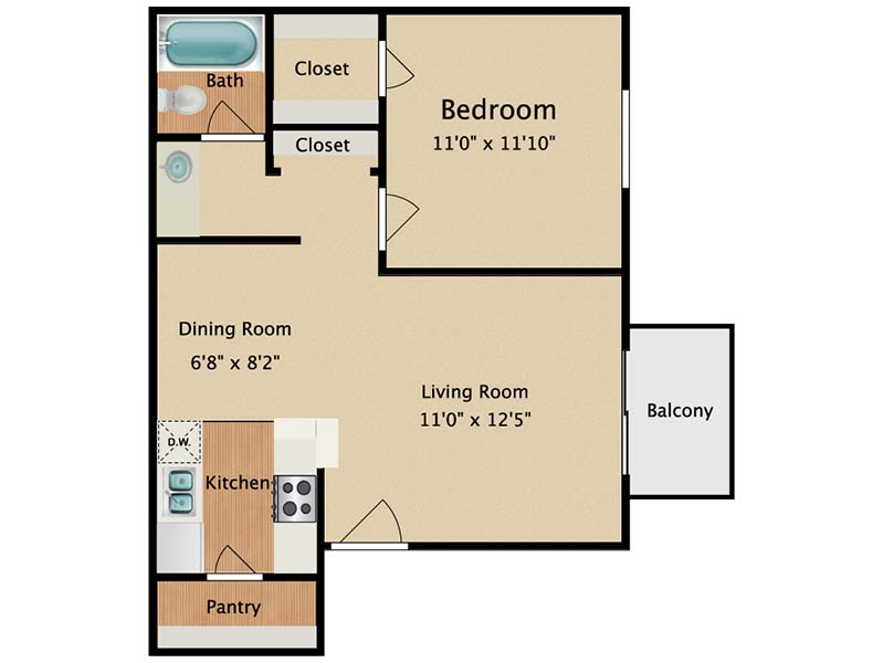 A4 floorplan at Prados Apartments at Arcadia