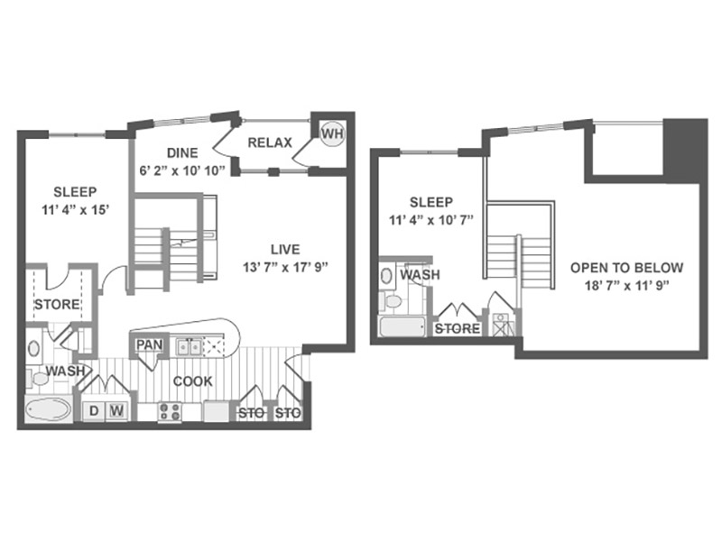 2X2-1189 floorplan at Arista Flats