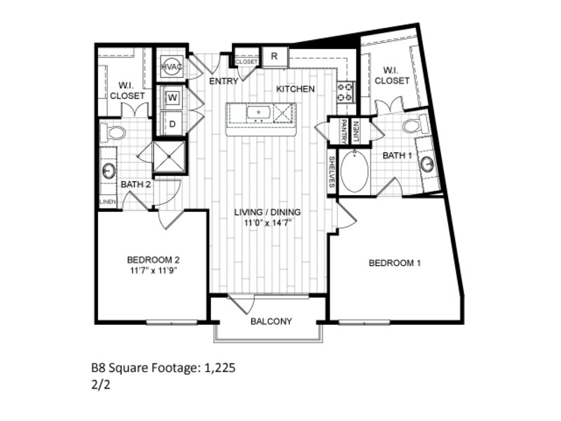 B8 floorplan at The Moderne