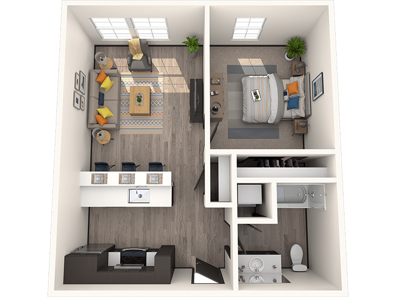 1x1 - Small - Renovated floorplan at Portola West Vegas