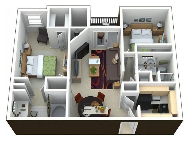 2 Bedroom floorplan at Agave Ridge