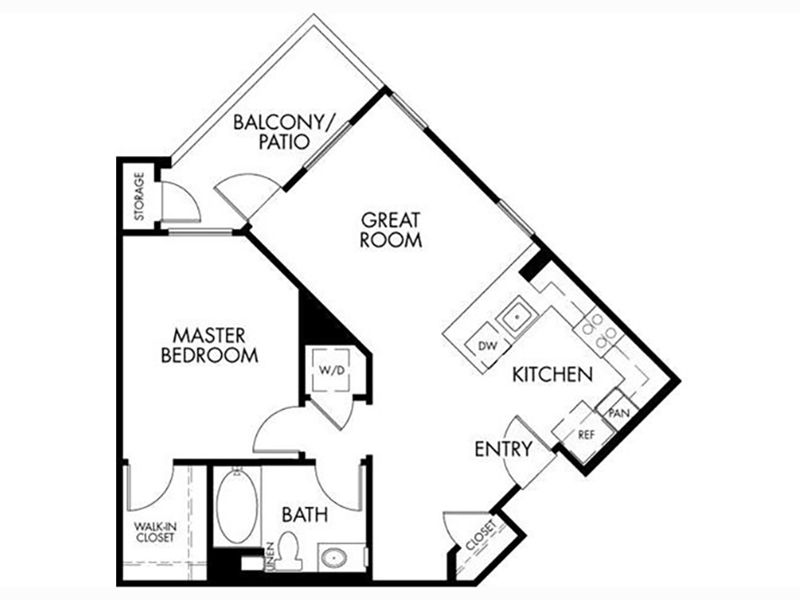 1BDCR floorplan at Oasis Anaheim