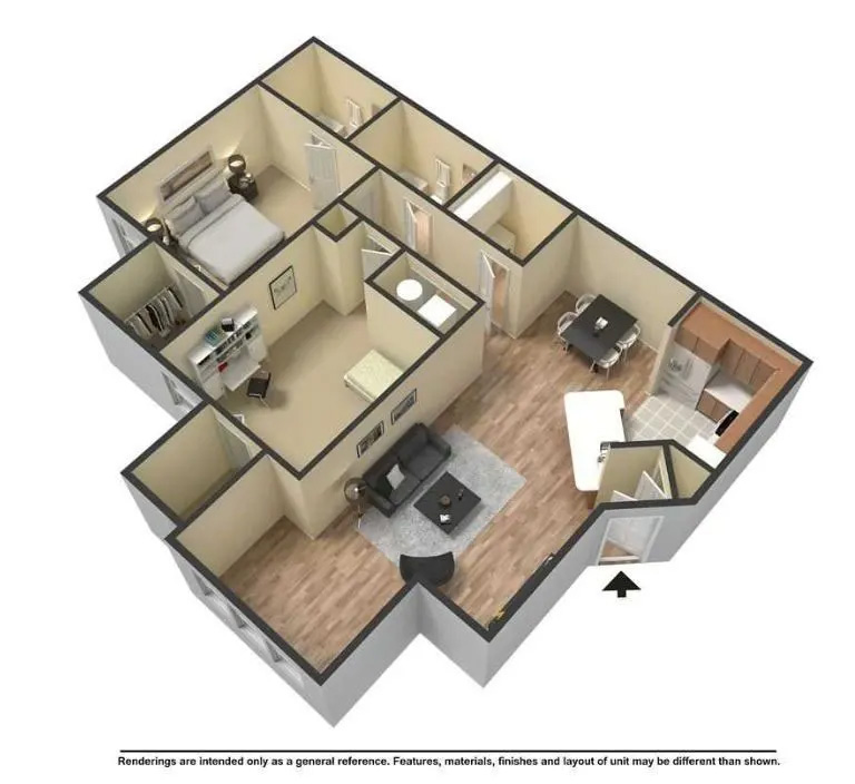 2 X 2 floorplan at Tuscany Bay