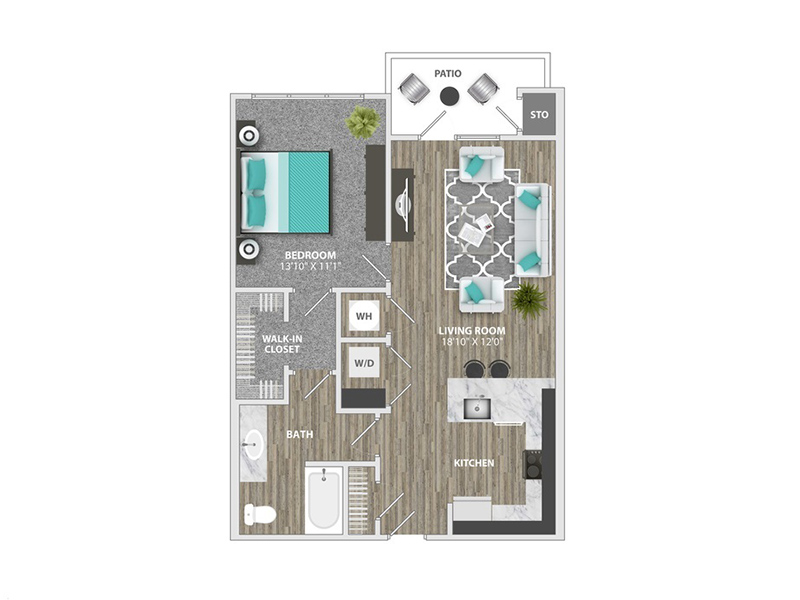 1 Bed, 1 Bath A1C