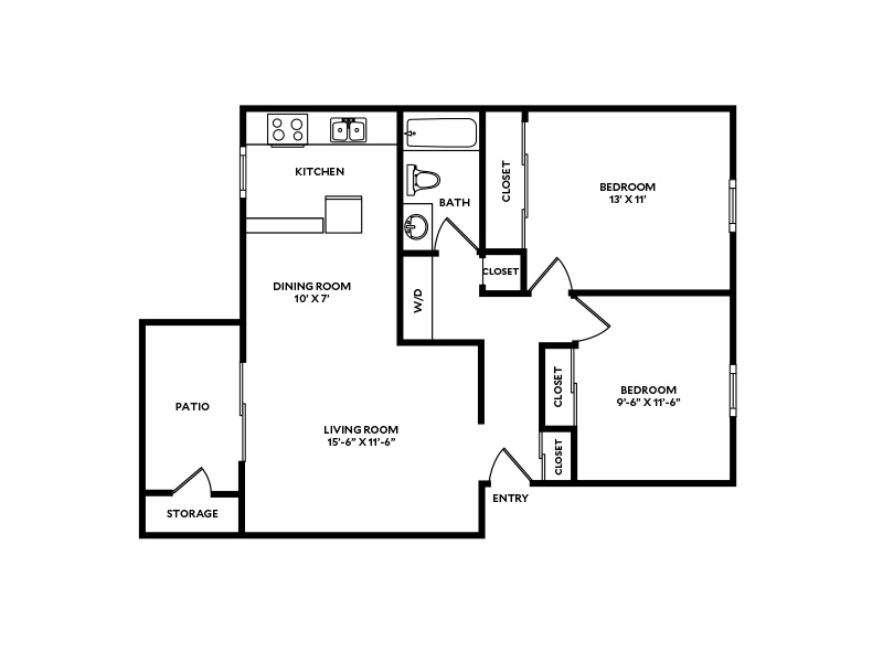 2A floorplan at The Boulders