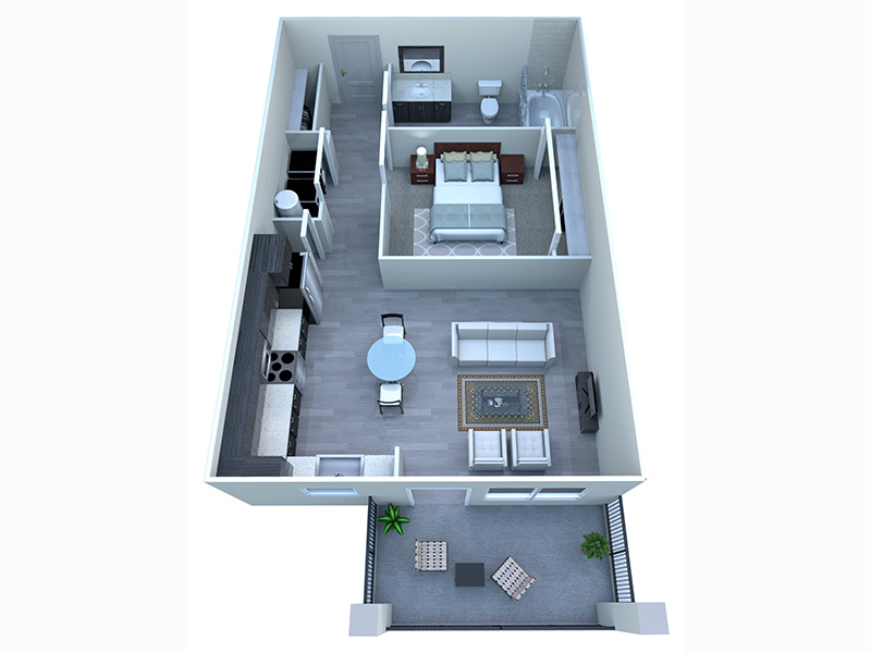 A1 1x1 floorplan at Skye at McClintock Station