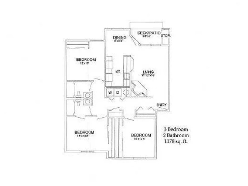 3x2 floorplan at Bull Mountain Heights