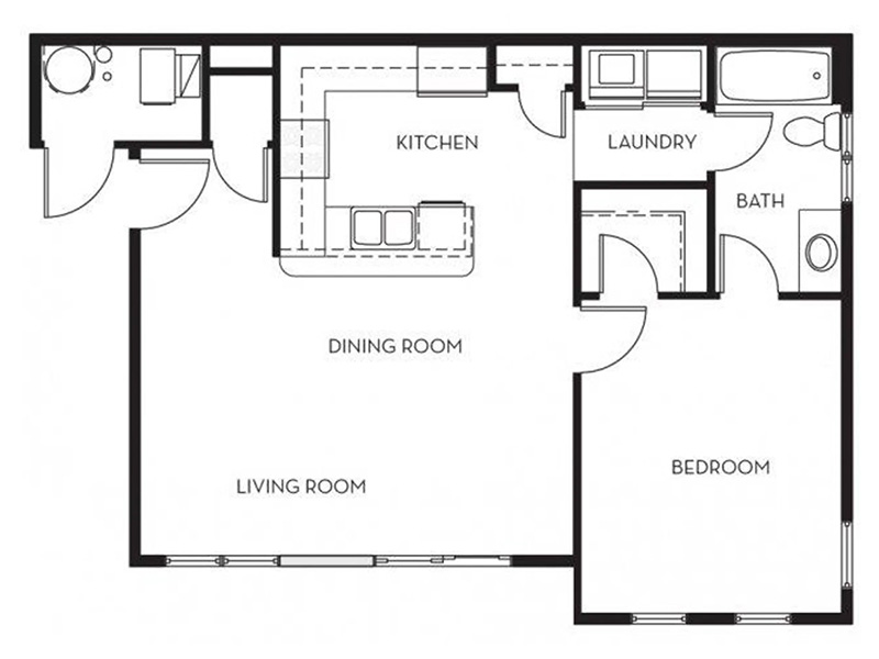 1X1-750 floorplan at Viewpointe Apartments