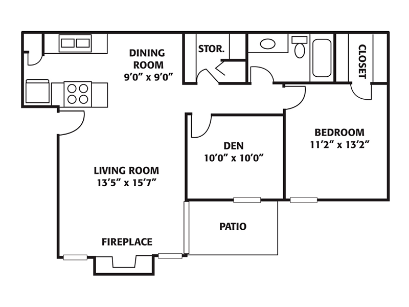 1x1 C floorplan at The Park at Ferentino