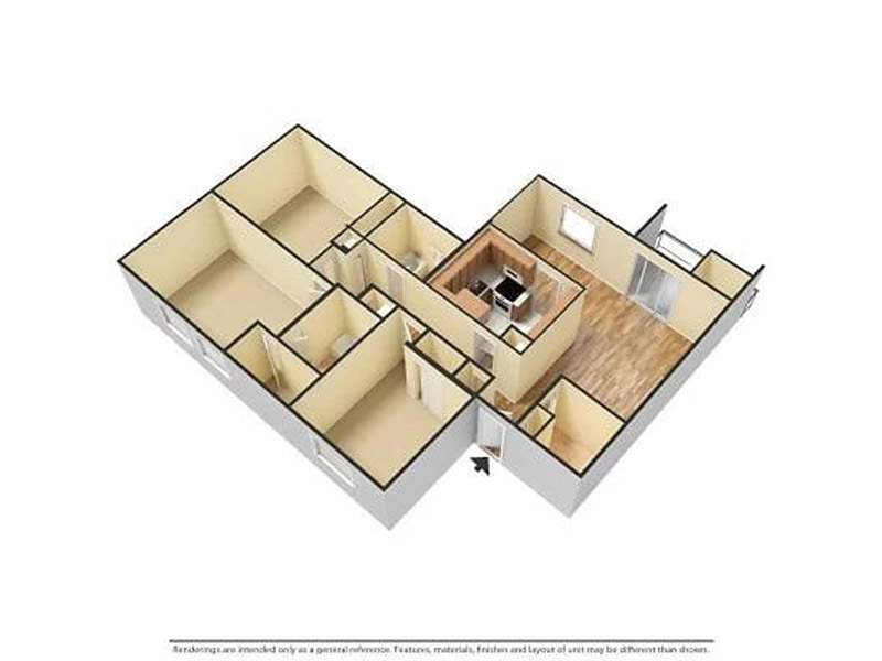 3 Bed 2 Bath floorplan at The Vue at St. Andrews