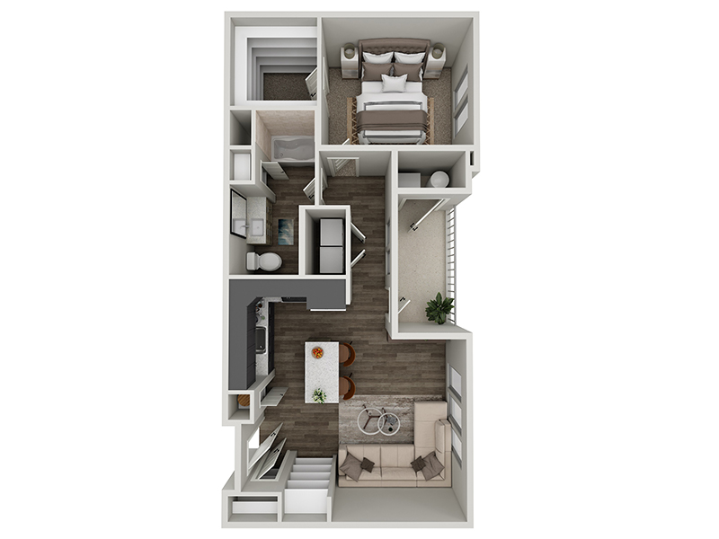 1x1-802 floorplan at Valley View