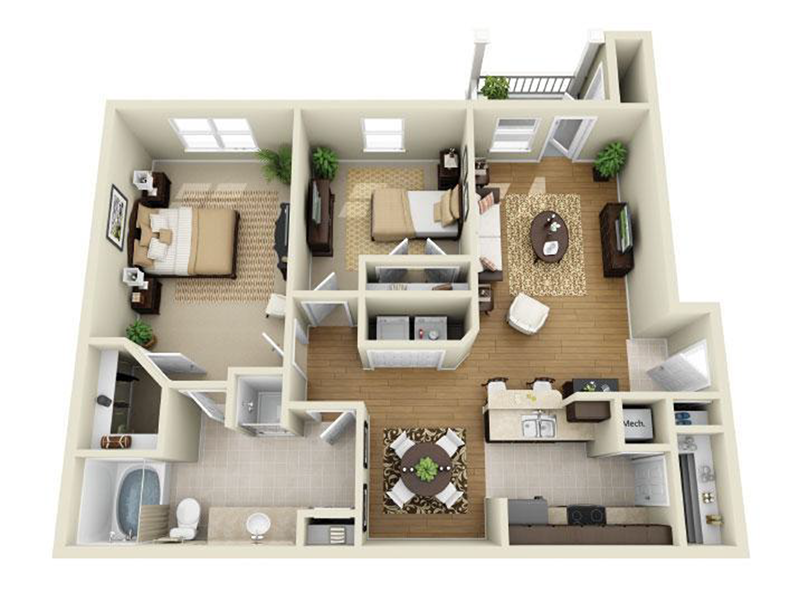 2x1-1122 floorplan at Latitude at Wescott