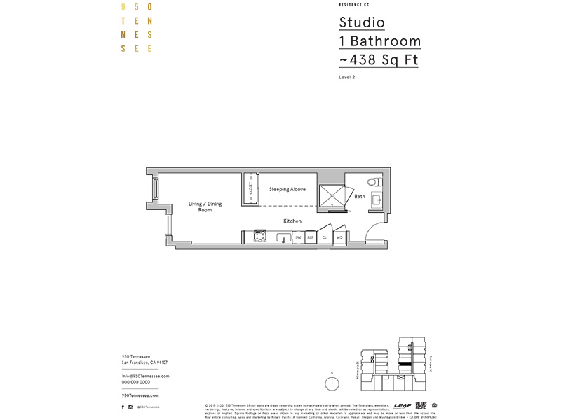 Studio 438 floorplan