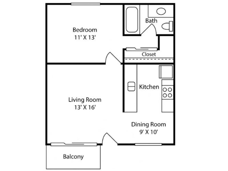 The Port WD floorplan at Atwater Cove Apartments