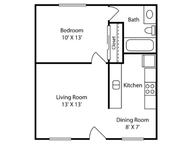 The Bow WD floorplan at Atwater Cove Apartments