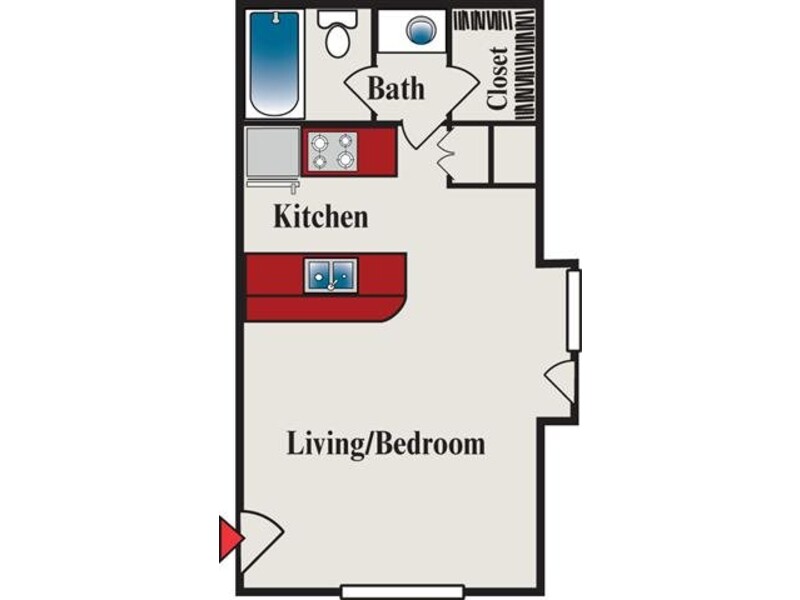 Studio floorplan at Emerson Square