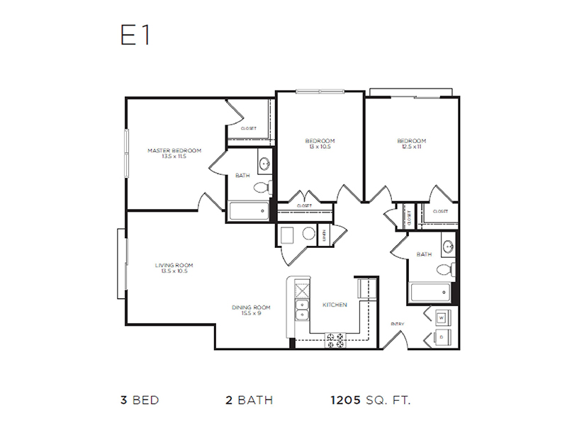 3x2 Elite floorplan at The Reserve IL