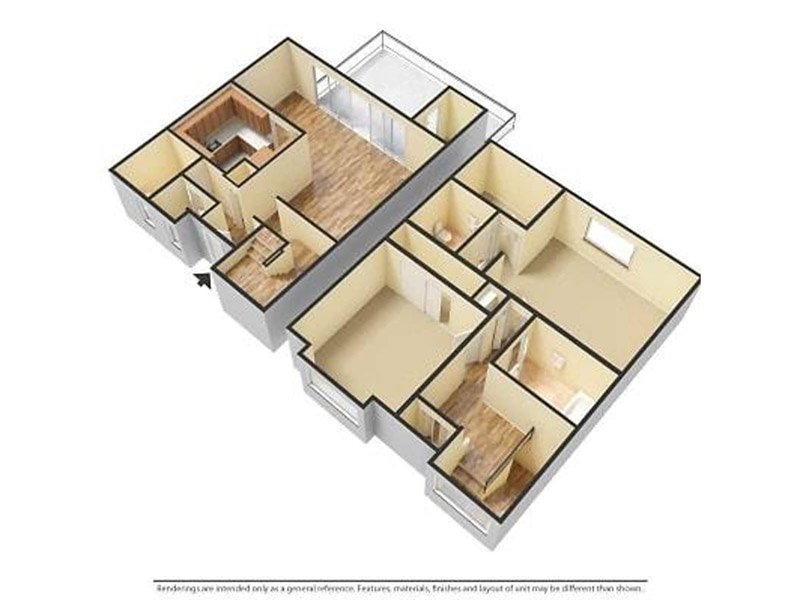 2 Bed 2.5 Bath floorplan at The Vue at St. Andrews