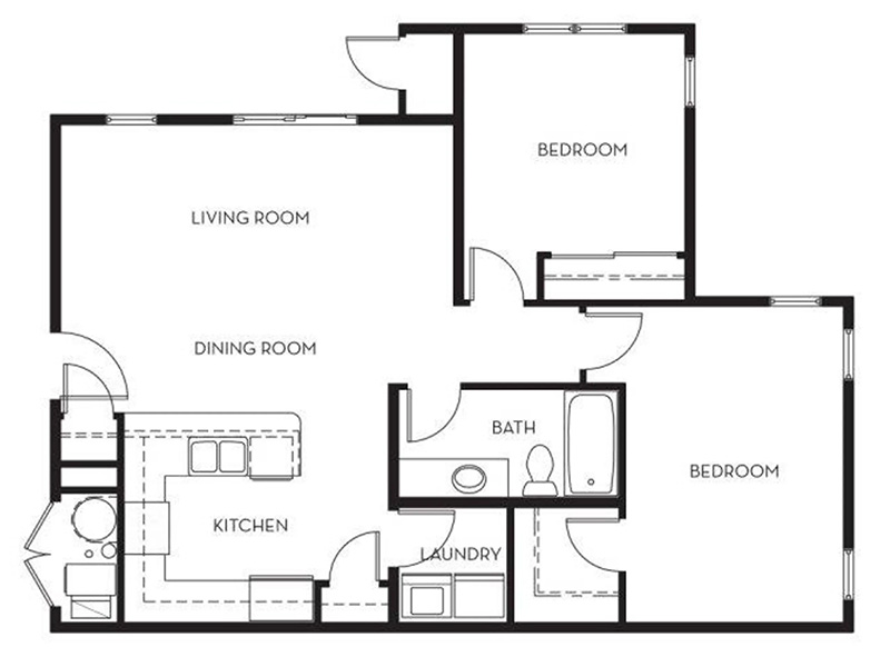 2X1-904 floorplan at Viewpointe Apartments