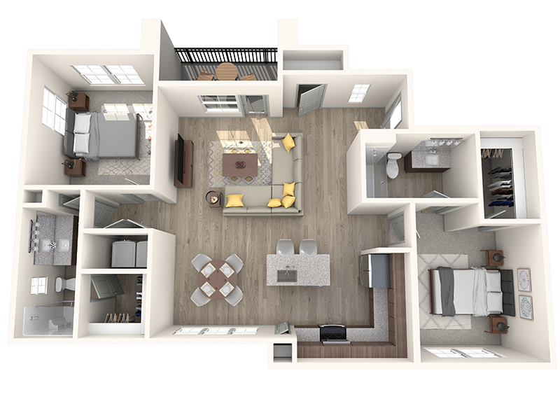 B2 floorplan at Kalon Luxury Apartments