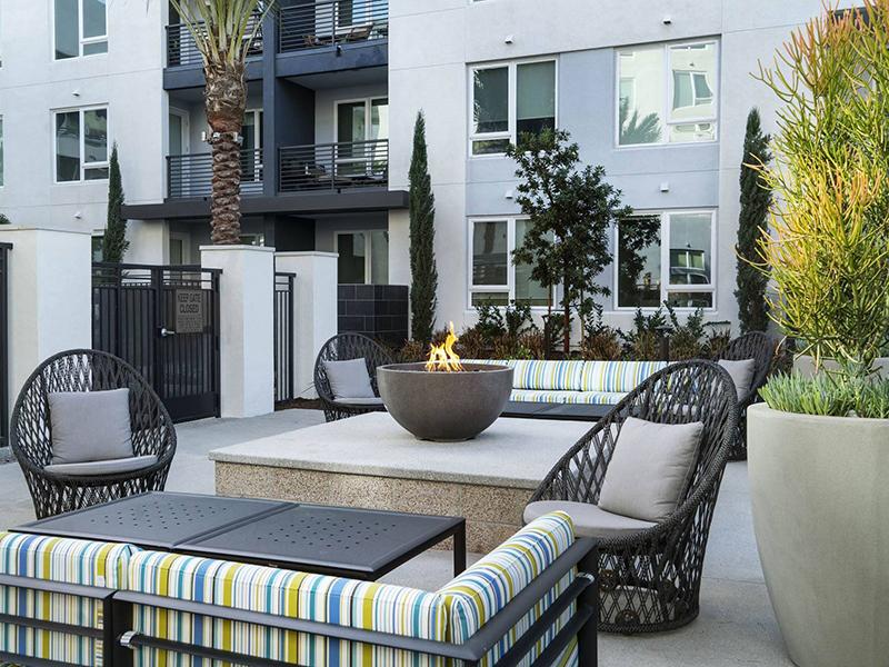 Fire Pit Lounge | Union South Bay Carson Apartments For Rent