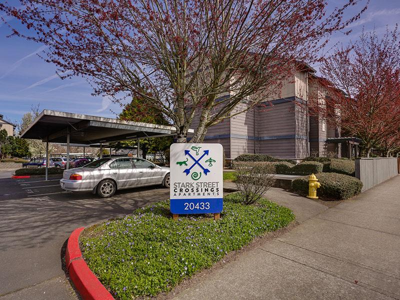 Welcome Sign | Stark Street Crossings Apartments