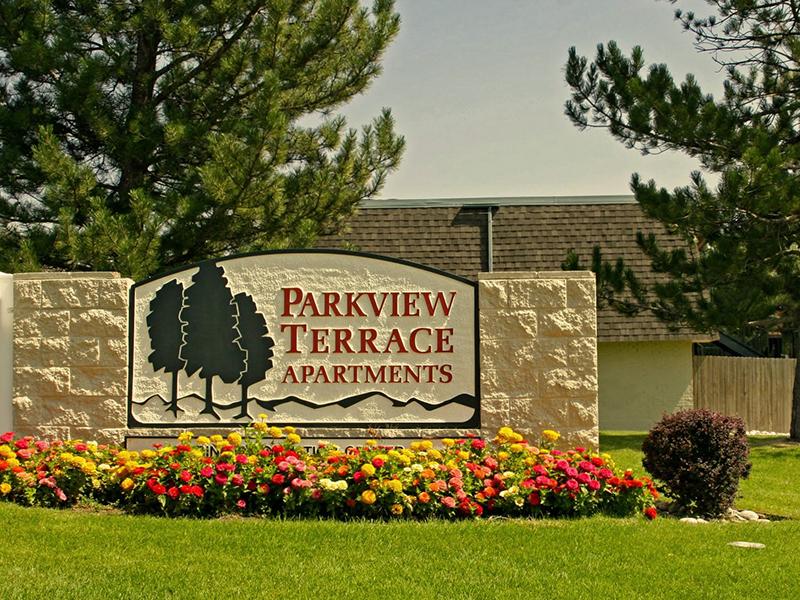 Welcome Sign | Parkview Terrace Apartments in Thornton, CO