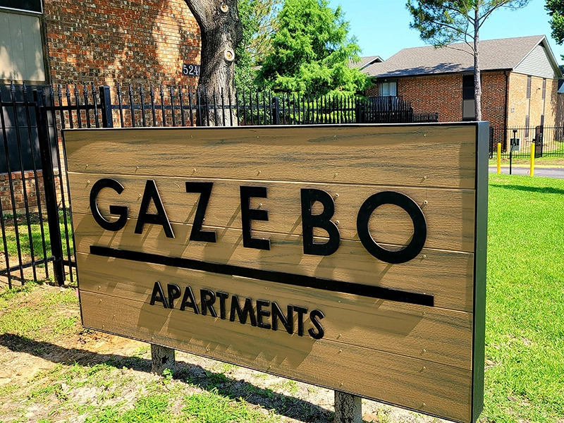 Monument Sign | Gazebo Apartments in Denton, TX