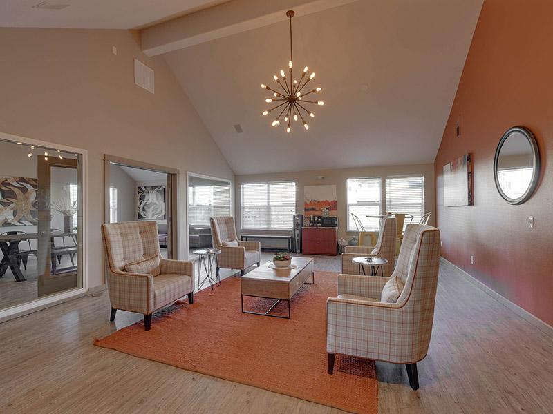 Interior Clubhouse Seating Area | Powell Valley Farms Apartments in Gresham OR