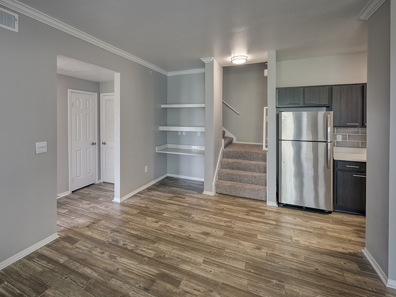 Kitchen and Front Room | Retreat at Cheyenne Mountain | Colorado apartments
