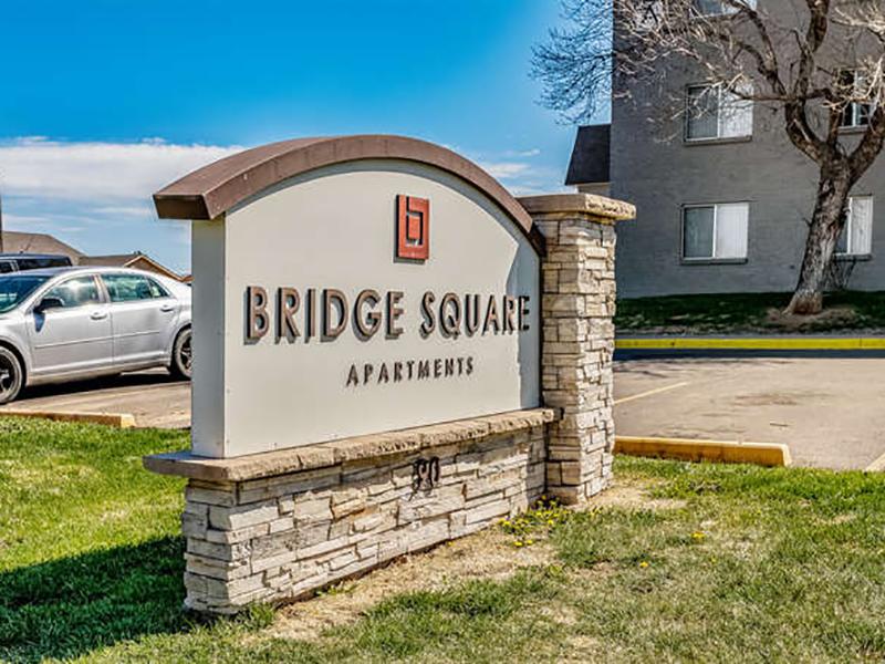 Welcome Sign | Bridge Square Apartments in Brighton, CO