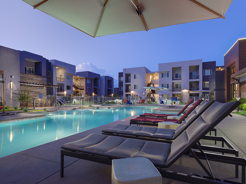 Poolside Seating | Grayson Place Apartments in Goodyear, AZ
