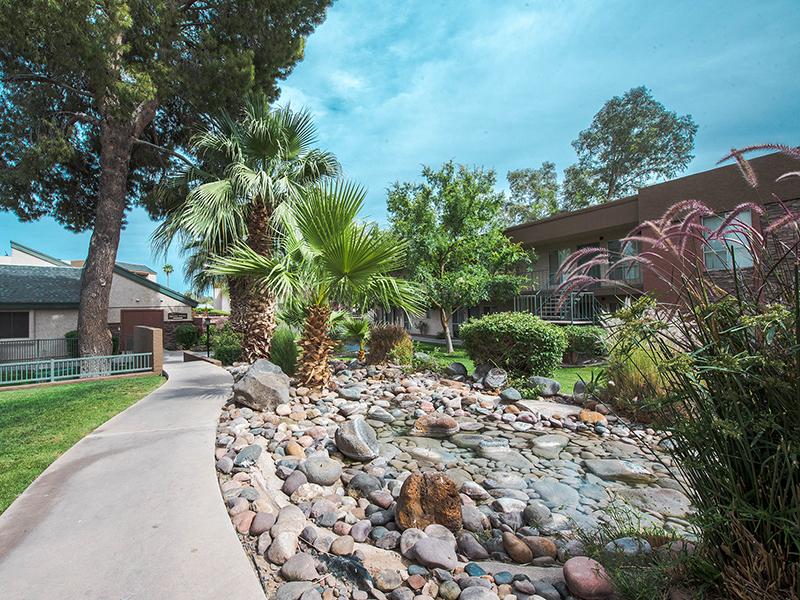 Exterior Rock Walkway | Waterstone Mesa Apartments