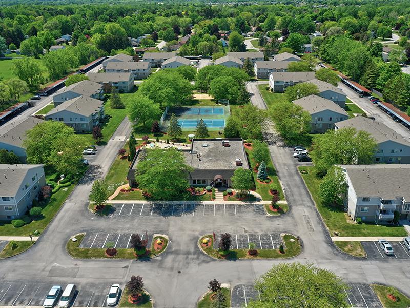 Aerial View | Township Square Apartments in Saginaw, MI