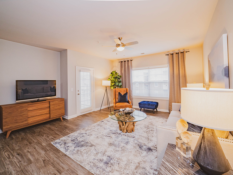 Living Room | Reserve at Stone Hollow Apartments in Charlotte, NC