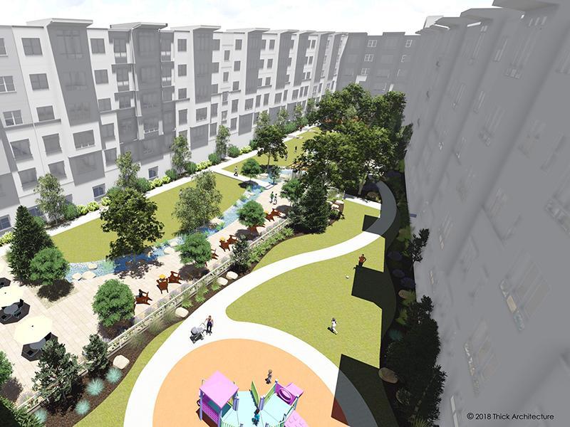 Courtyard Rendering | Canyon Vista Apartments in Draper, UT