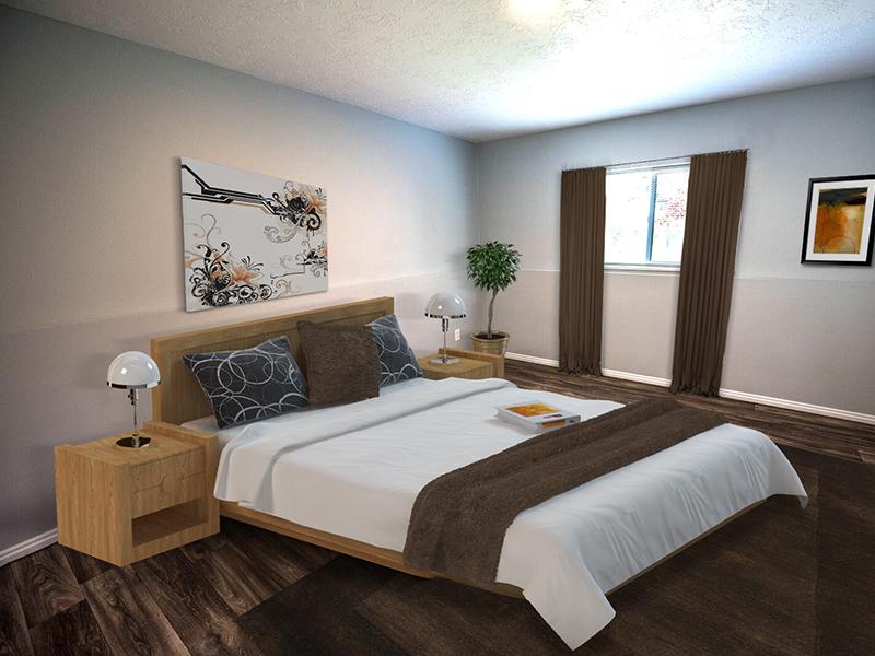 Furnished Master Bedroom | Hidden Cove Apartments