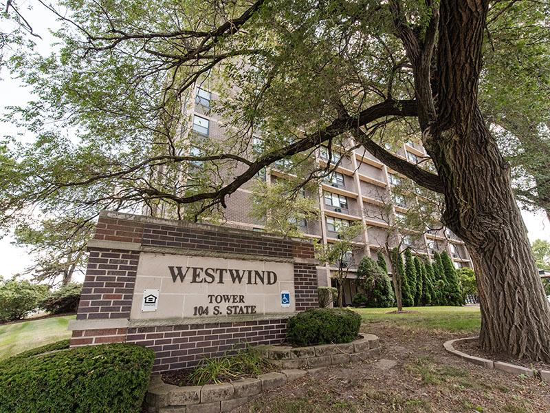 Welcome Sign | Westwind Towers Apartments in Elgin
