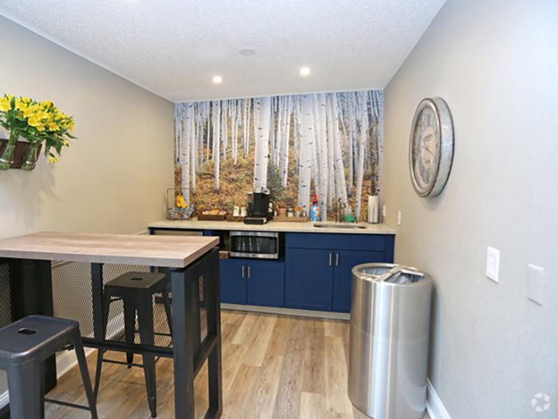 Clubhouse Kitchen | Forest Cove Denver Apartments
