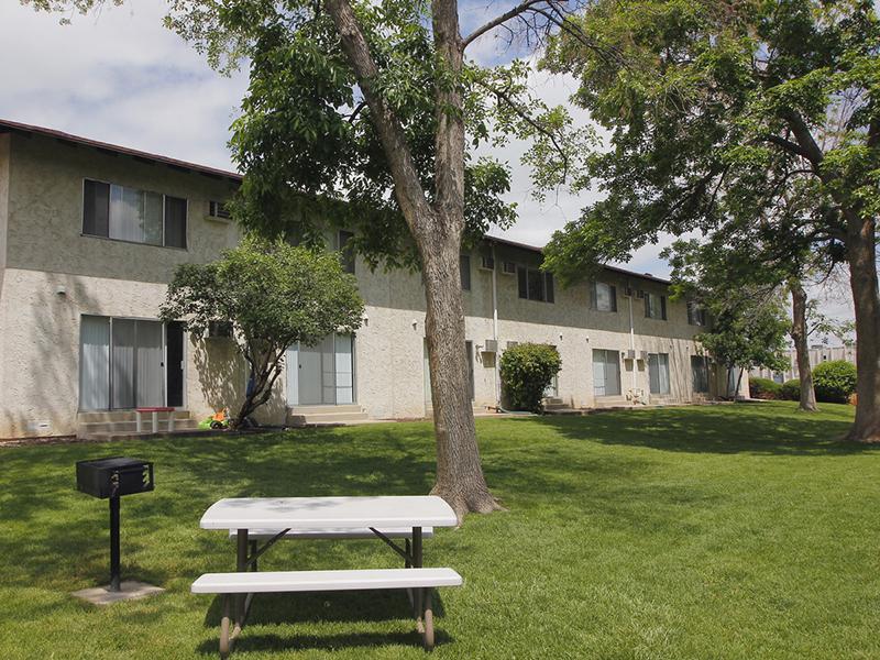 BBQ & Picnic Area | Riviera Apartments in Northglenn, CO