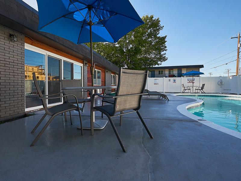 Poolside Tables | Aspire Salt Lake Apartments