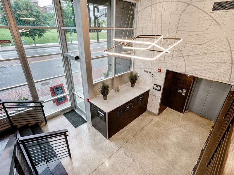 Leasing Office Entrance | 303 Front Street Apartments in Columbus, OH