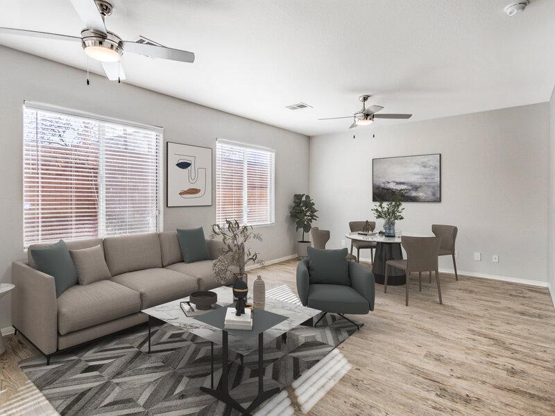 Furnished Living Room | Suncrest Townhomes in Las Vegas, NV