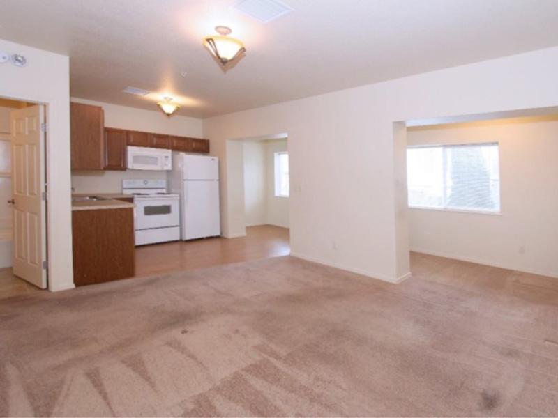 Front Room | Kitchen | The Incline Apartments