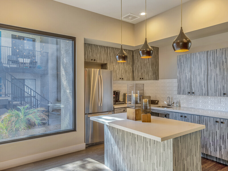 Clubhouse Kitchen | Omnia on 8th Apartments in Tempe, AZ