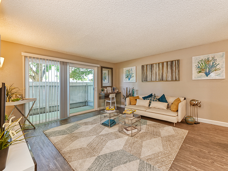 Living Room Furnished | The Crossing at Wyndham Apartments in Sacramento, CA