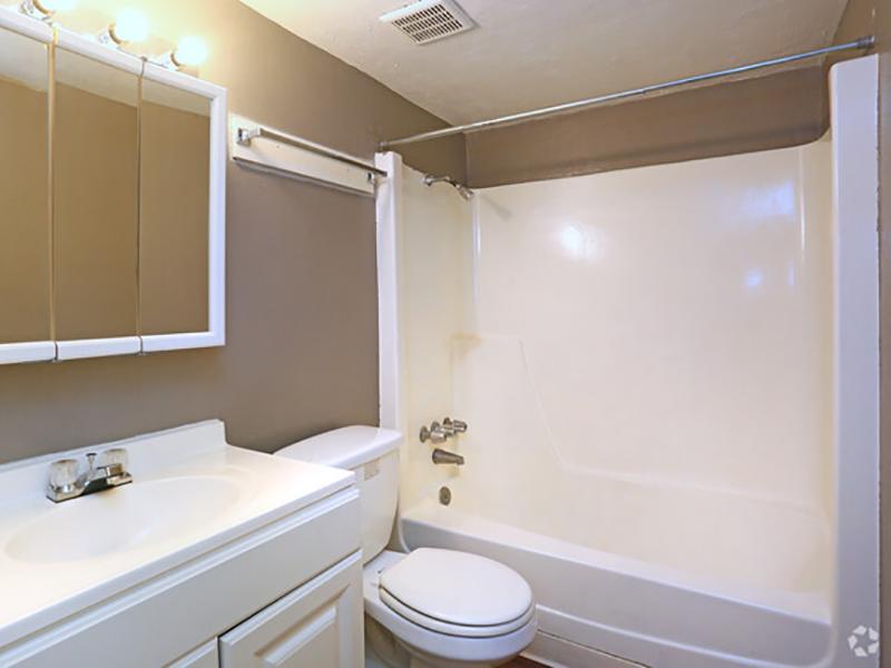 Bathroom | Lodge2765 Apartments