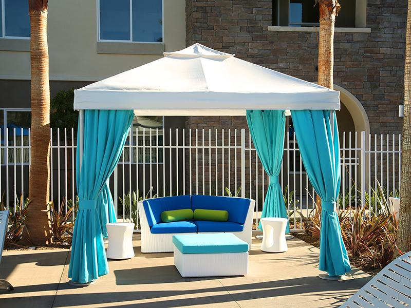 Poolside Cabanas | Tempo at Riverpark Apartments