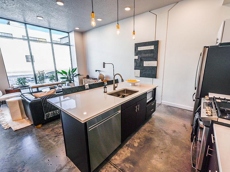 Kitchen Island | TheCHARLI Apartments in Salt Lake City, UT