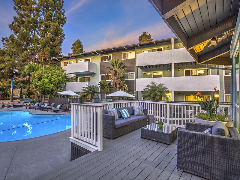 Poolside Lounge | Atwater Cove Apartments in Costa Mesa, CA